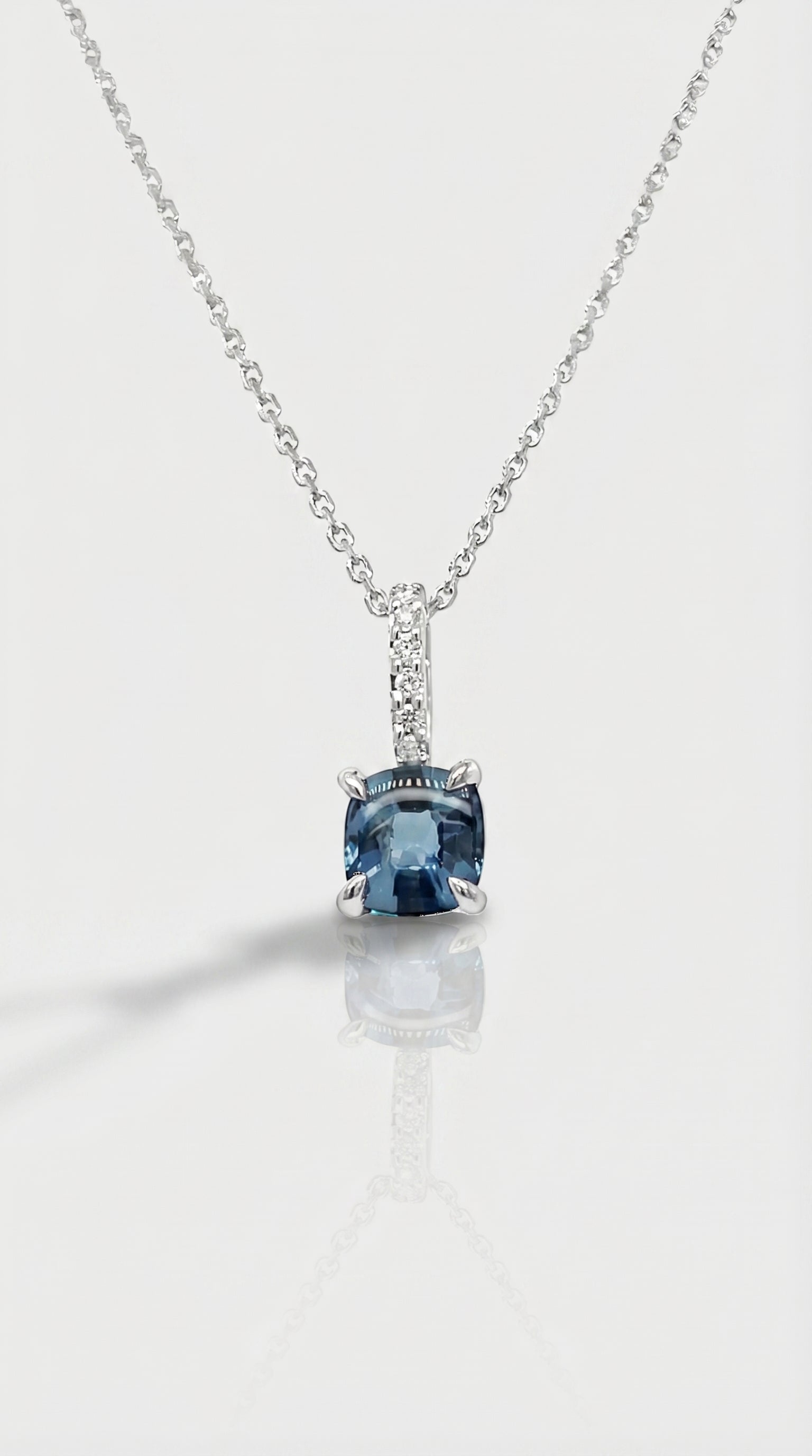 Blue Sapphire White Gold Necklace
